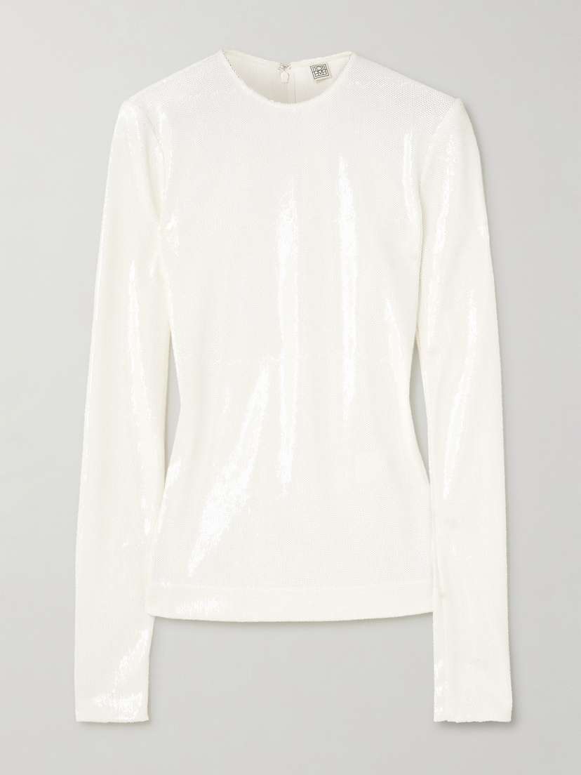 Toteme — Sequined mesh top