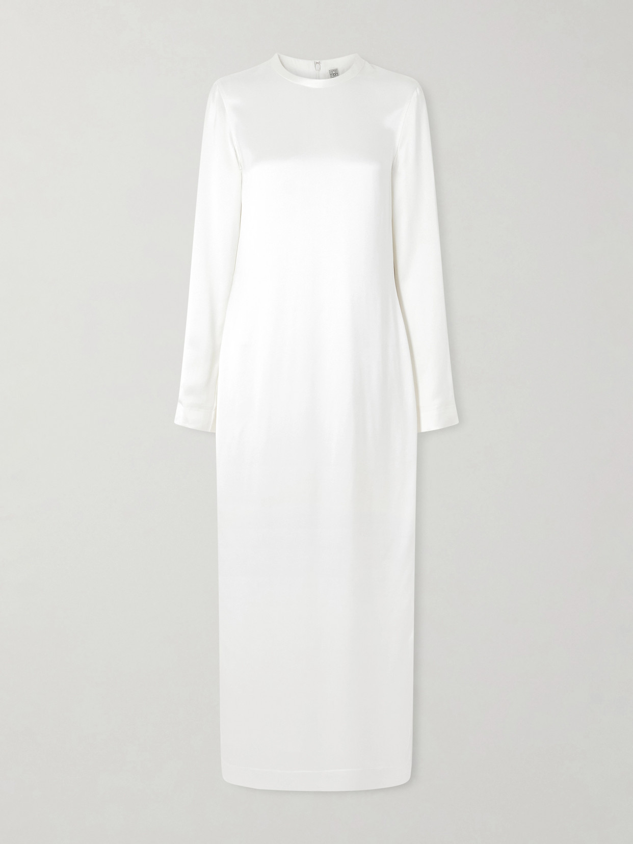 Totême Satin Midi Dress In White