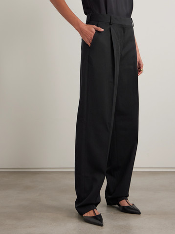 TOTEME Pleated twill straight-leg pants