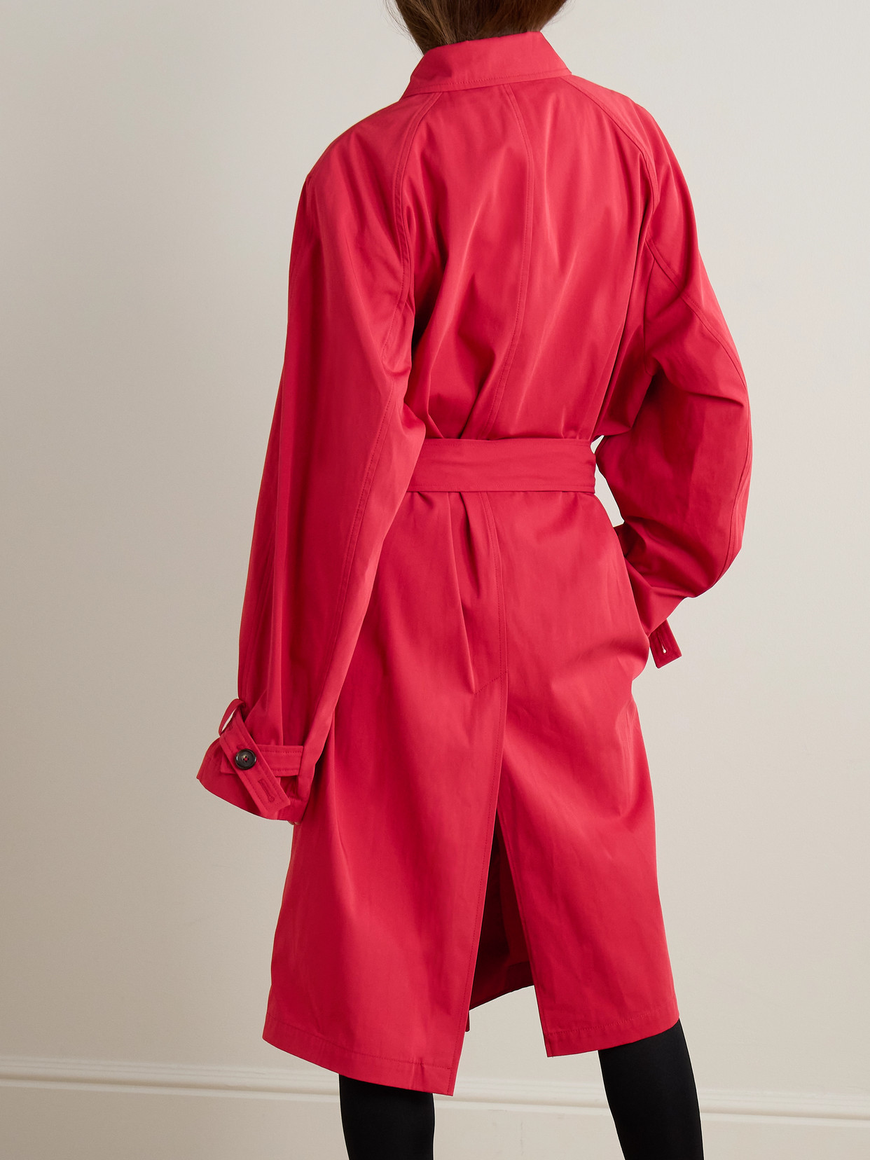 Totême Womens Poppy Light Spring Belted Cotton-poplin Trench Coat In Red