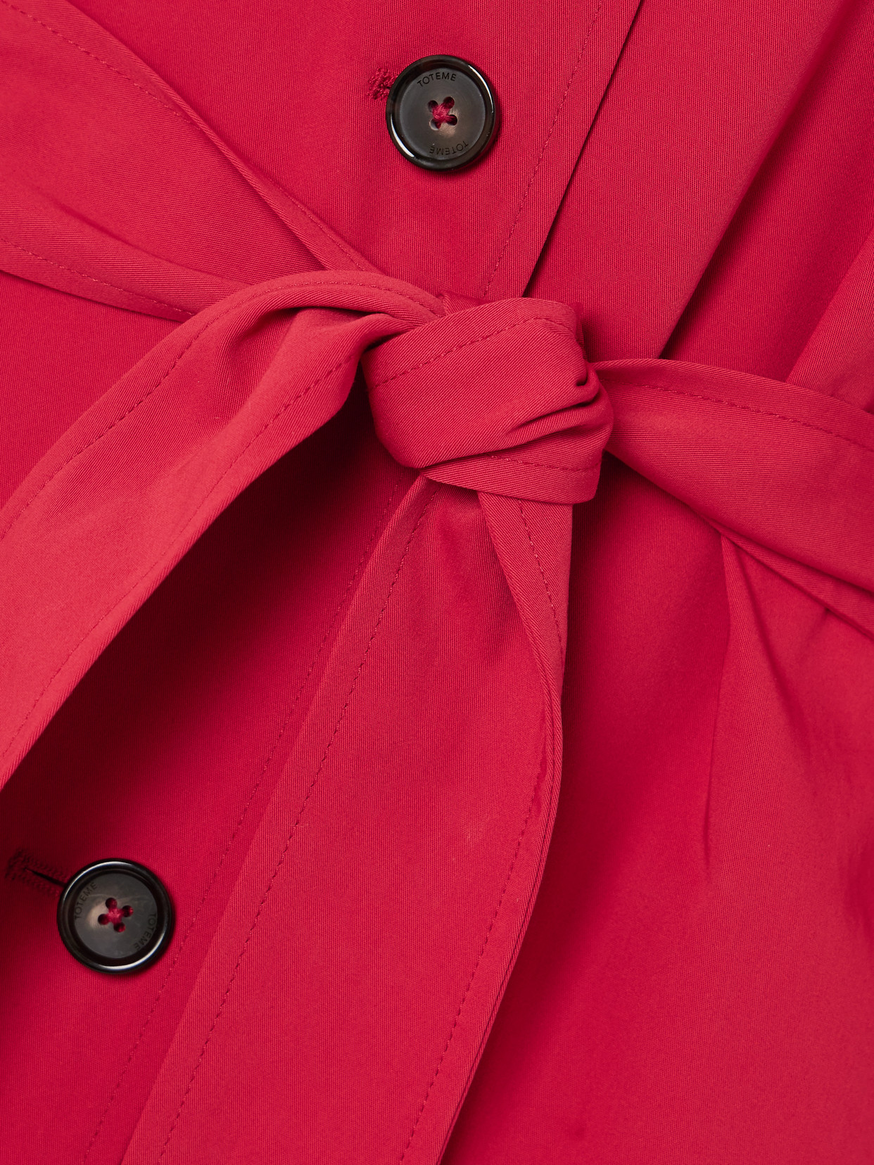 Totême Womens Poppy Light Spring Belted Cotton-poplin Trench Coat In Red