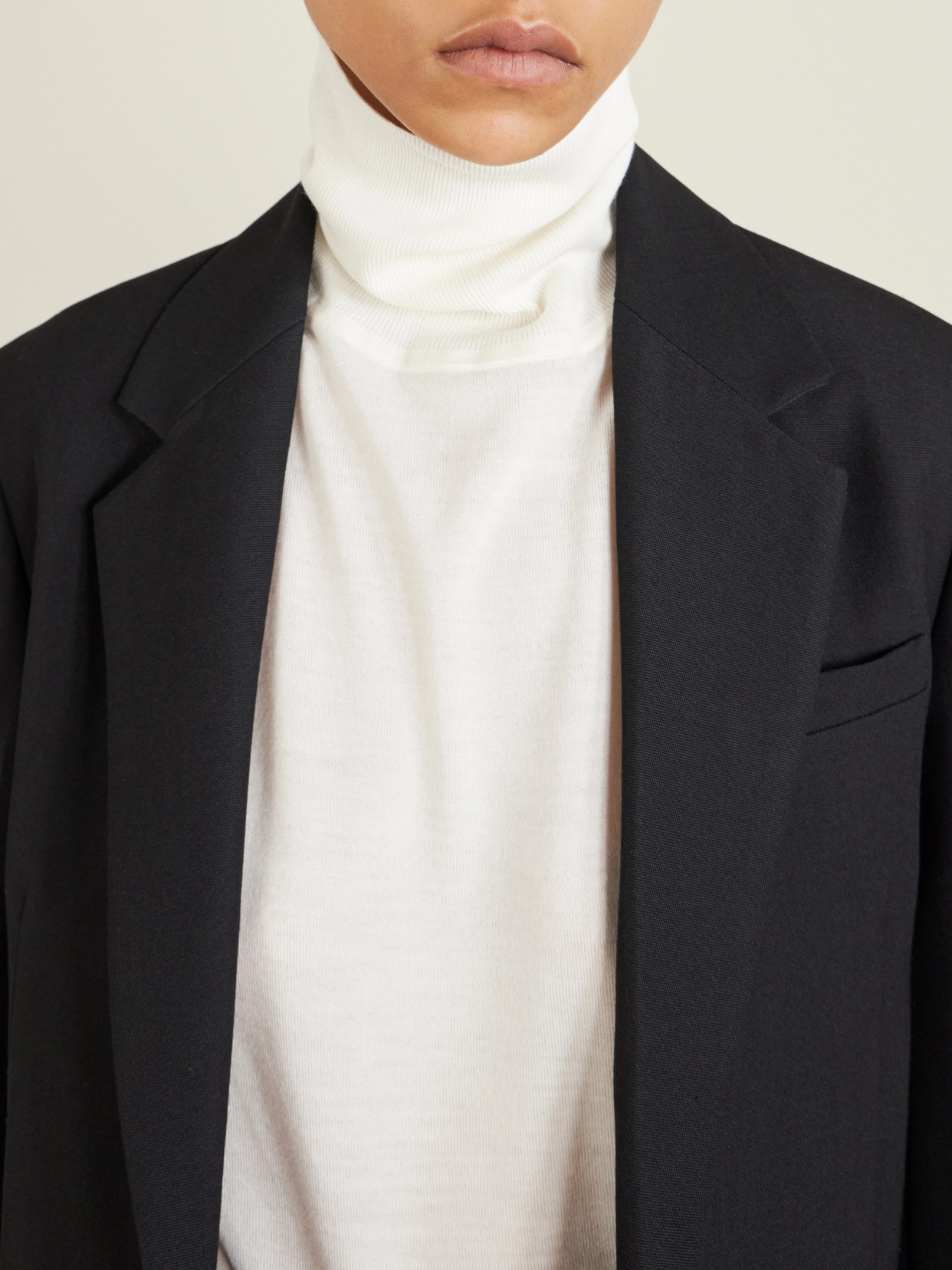 Totême Merino Wool Turtleneck Sweater In Neutral