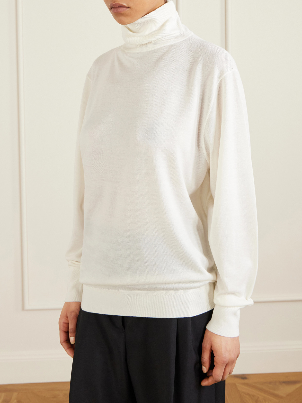 Totême Merino Wool Turtleneck Sweater In Neutral