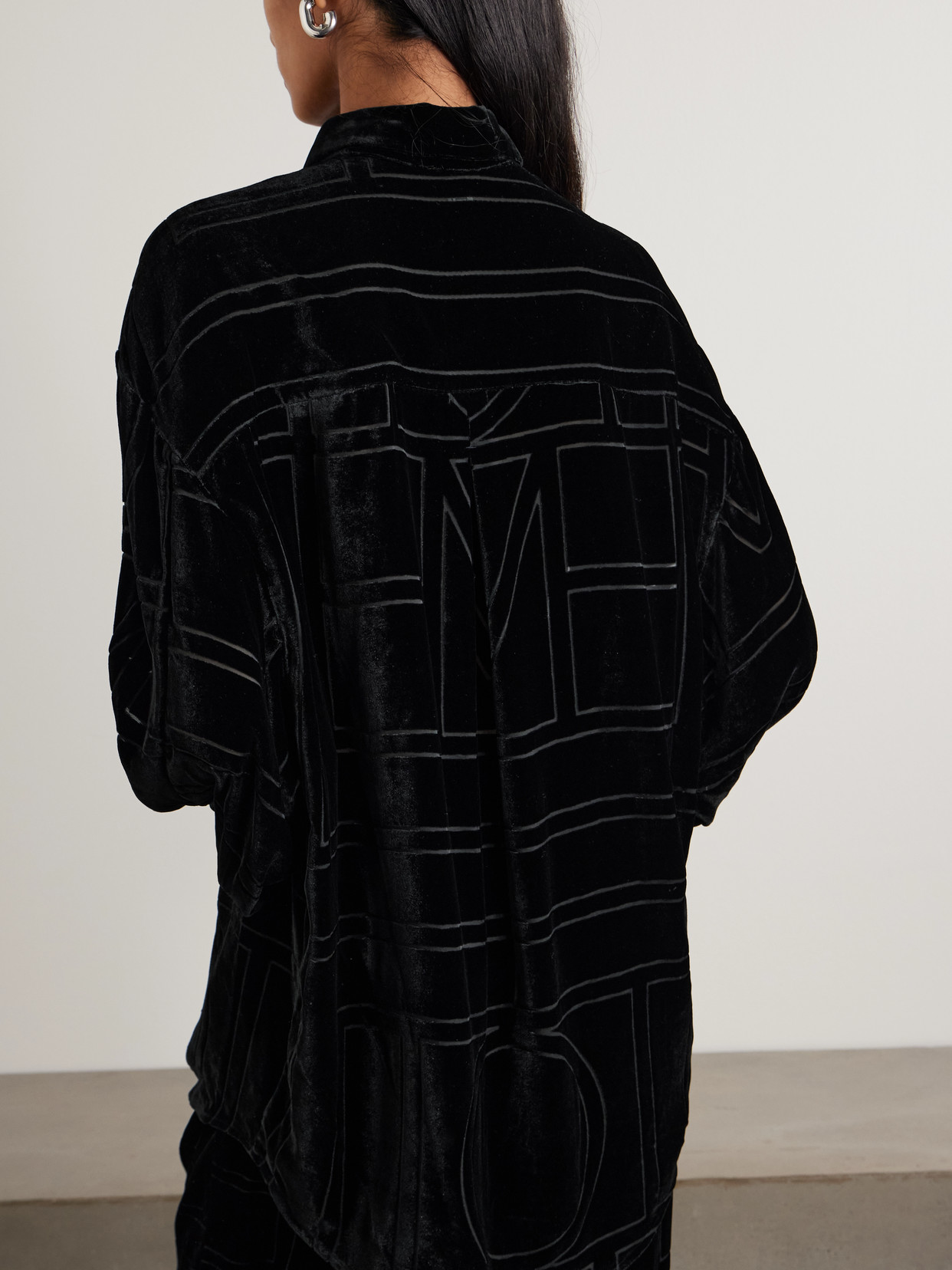 Totême Devoré-velvet Shirt In Black