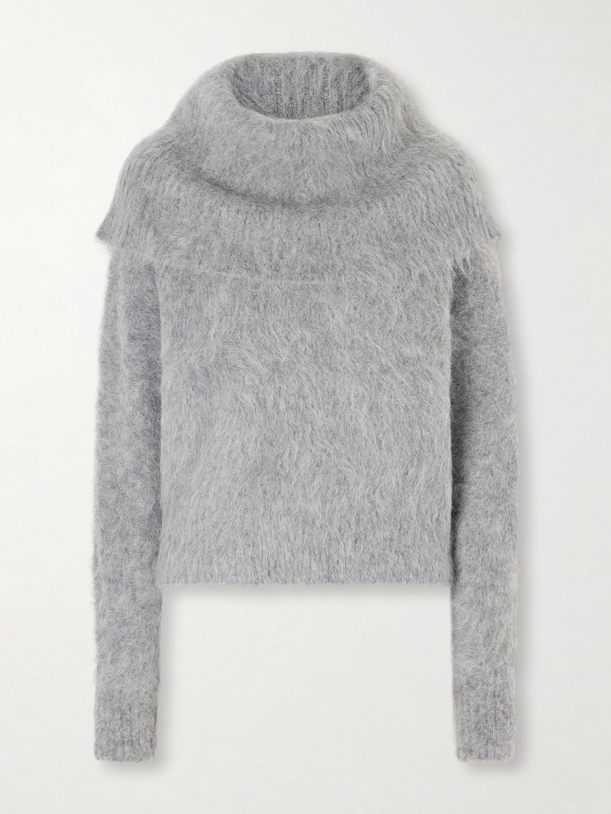 Totême Funnel-neck Alpaca-blend Sweater In Gray
