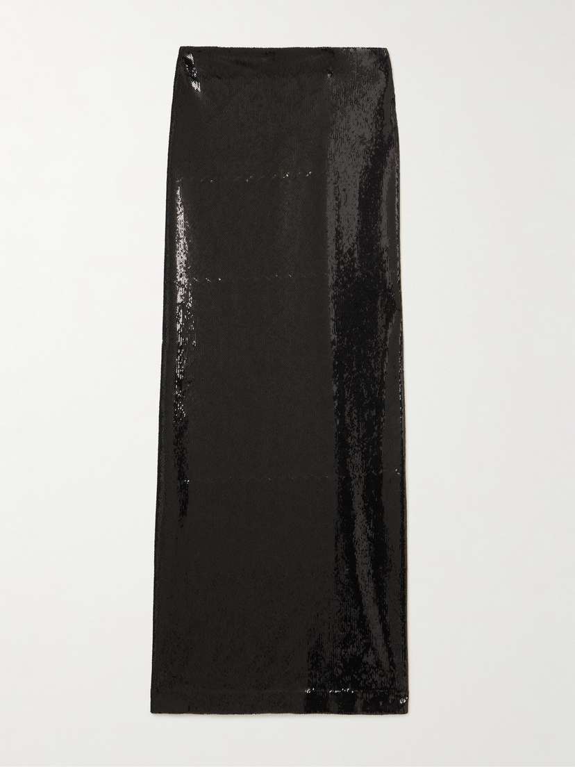 TOTEME Sequined Satin Maxi Skirt