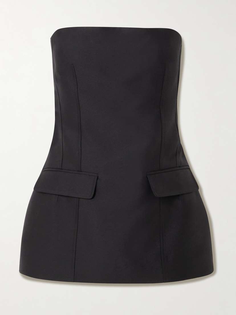 TOTEME Strapless Wool And Silk-blend Bustier Top