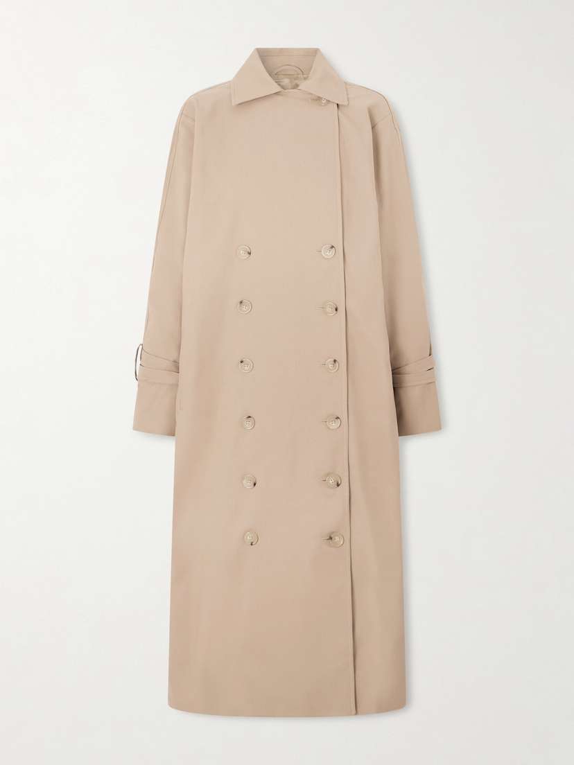 TOTEME Signature Double-breasted Cotton-blend Gabardine Trench Coat