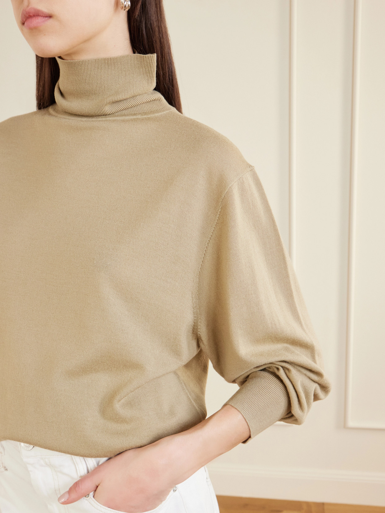 Totême Wool Turtleneck Sweater In Brown