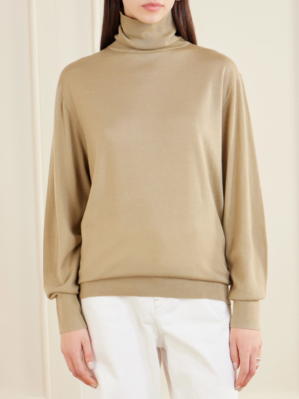 Totême Wool Turtleneck Sweater In Brown