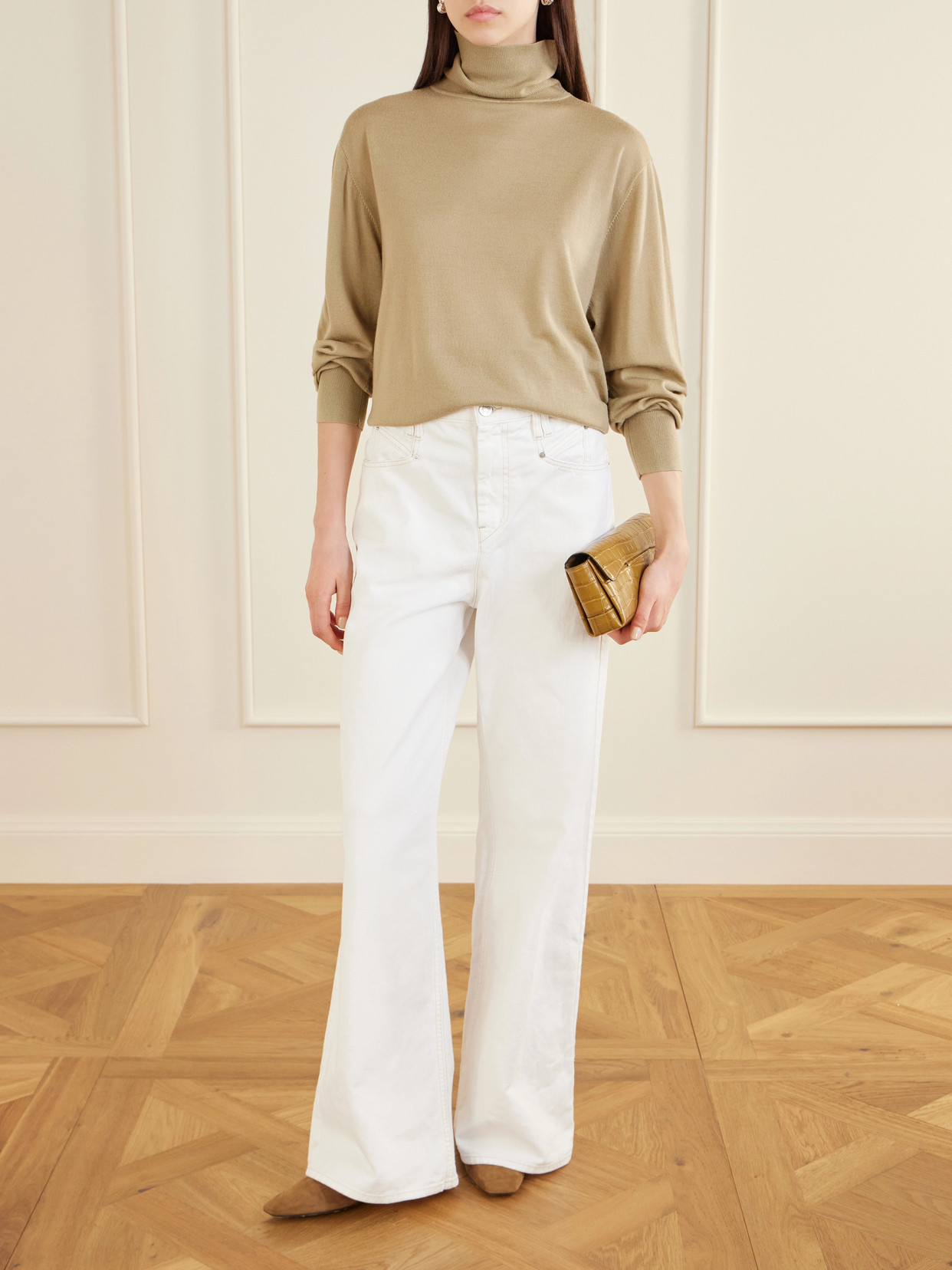 Totême Wool Turtleneck Sweater In Brown