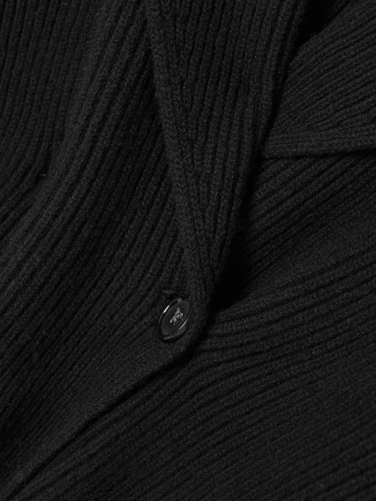 Totême Toteme Wool Knit Scarf-lapel Cardigan With Double-breasted Design In Black