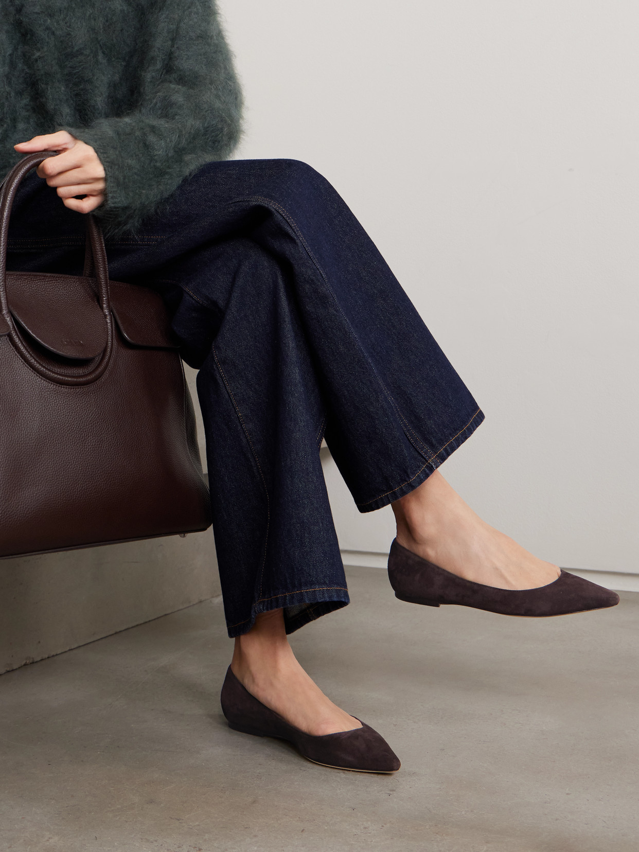 Romy Suede Point-Toe Flats