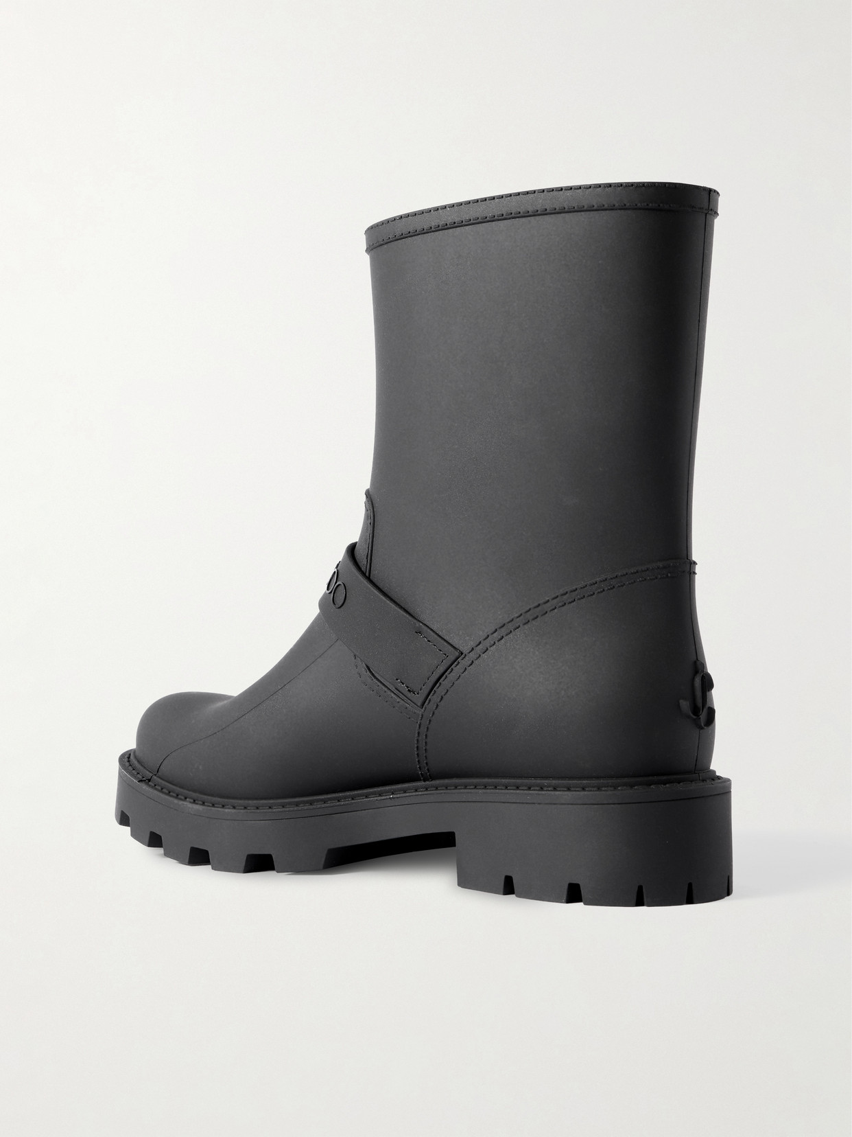 Jimmy Choo Biker Rain Black Tpu Rain Boots Black 42 In Black