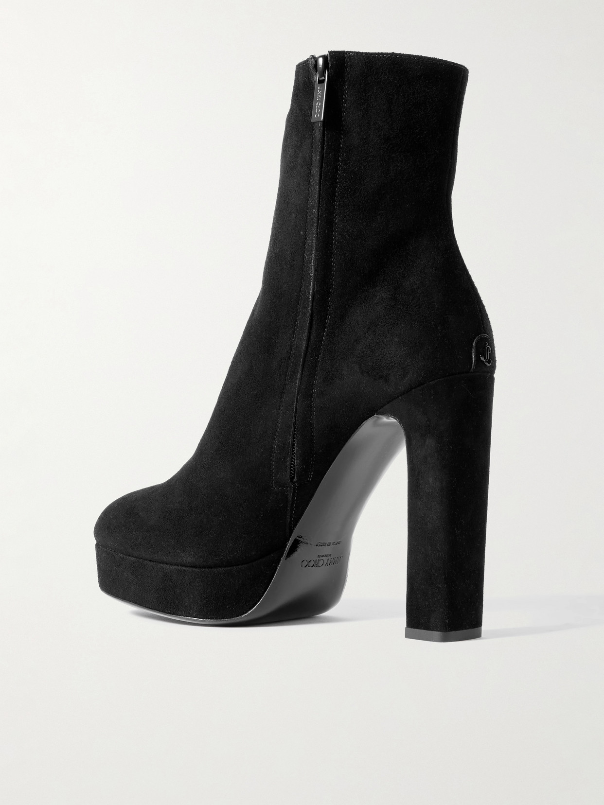 Jimmy Choo Marene 120 Suede Platform Ankle Boots In Black