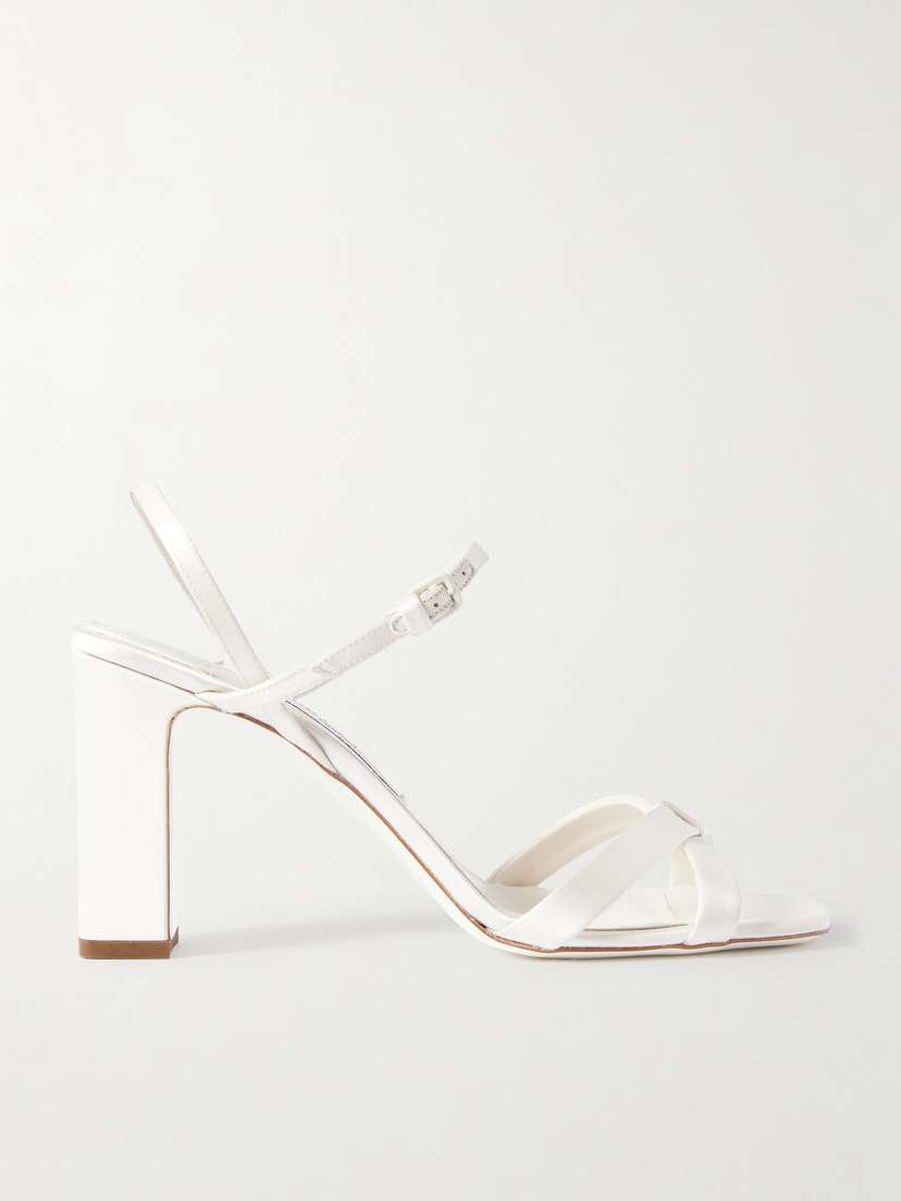 Jimmy Choo Elsy 85 Satin Slingback Sandals
