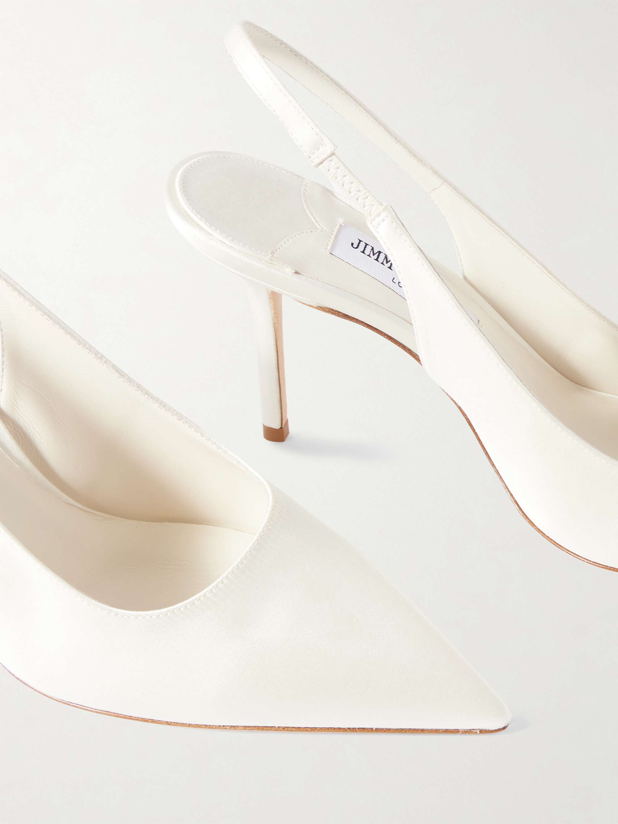 JIMMY CHOO Love 85 satin slingback pumps | NET-A-PORTER