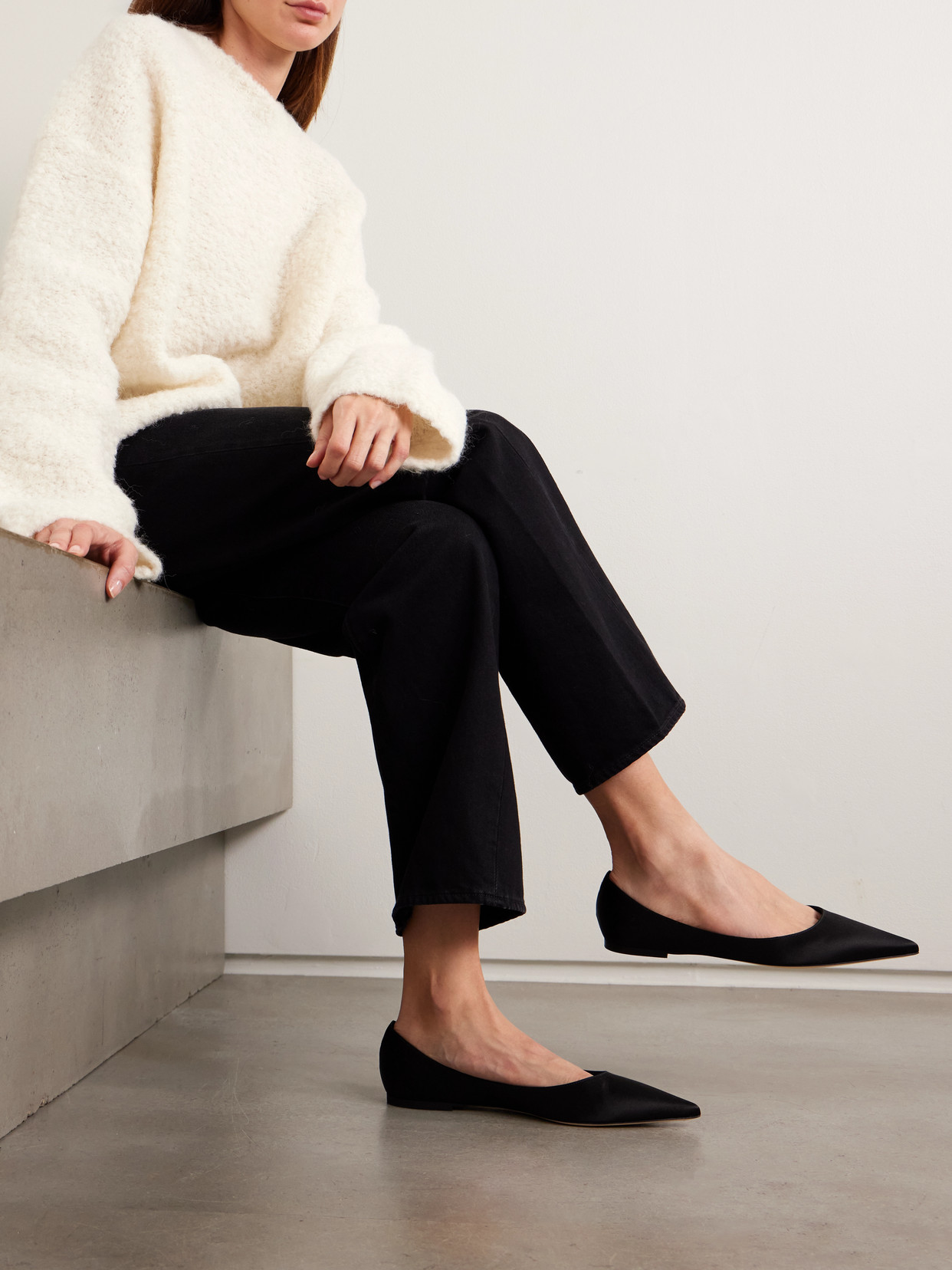 Jimmy Choo Black Romy Ballerina Flats