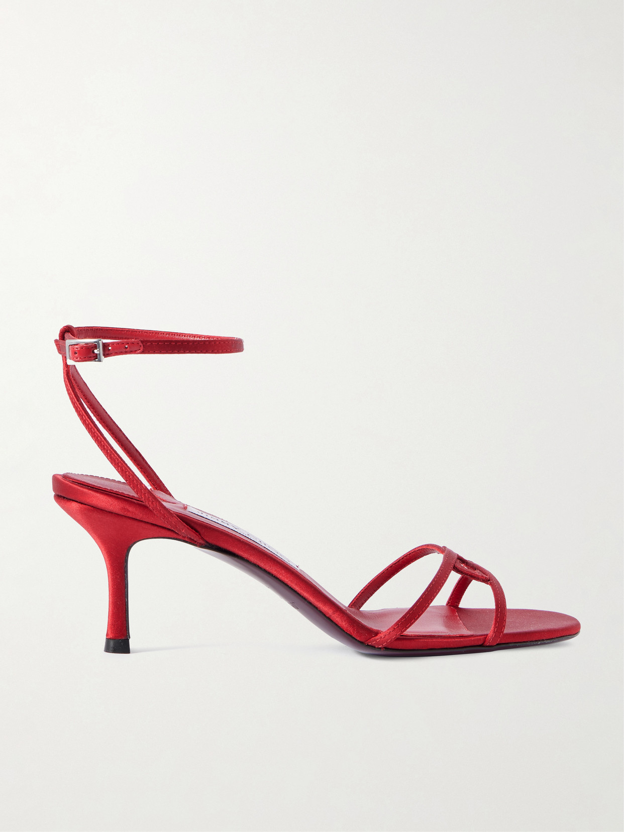 Jimmy Choo Leo 65 Satin Sandals In Red