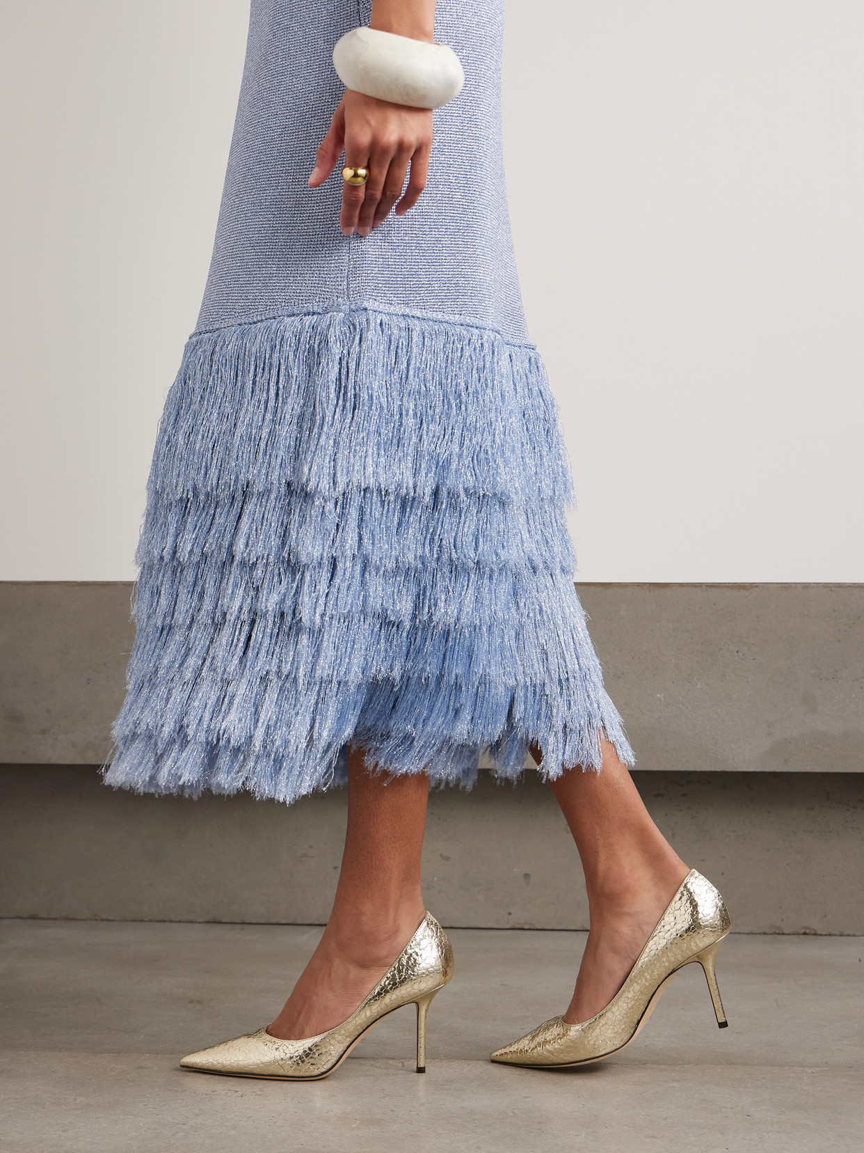 Jimmy Choo Love 85 Metallic Cracked-leather Pumps In Gold