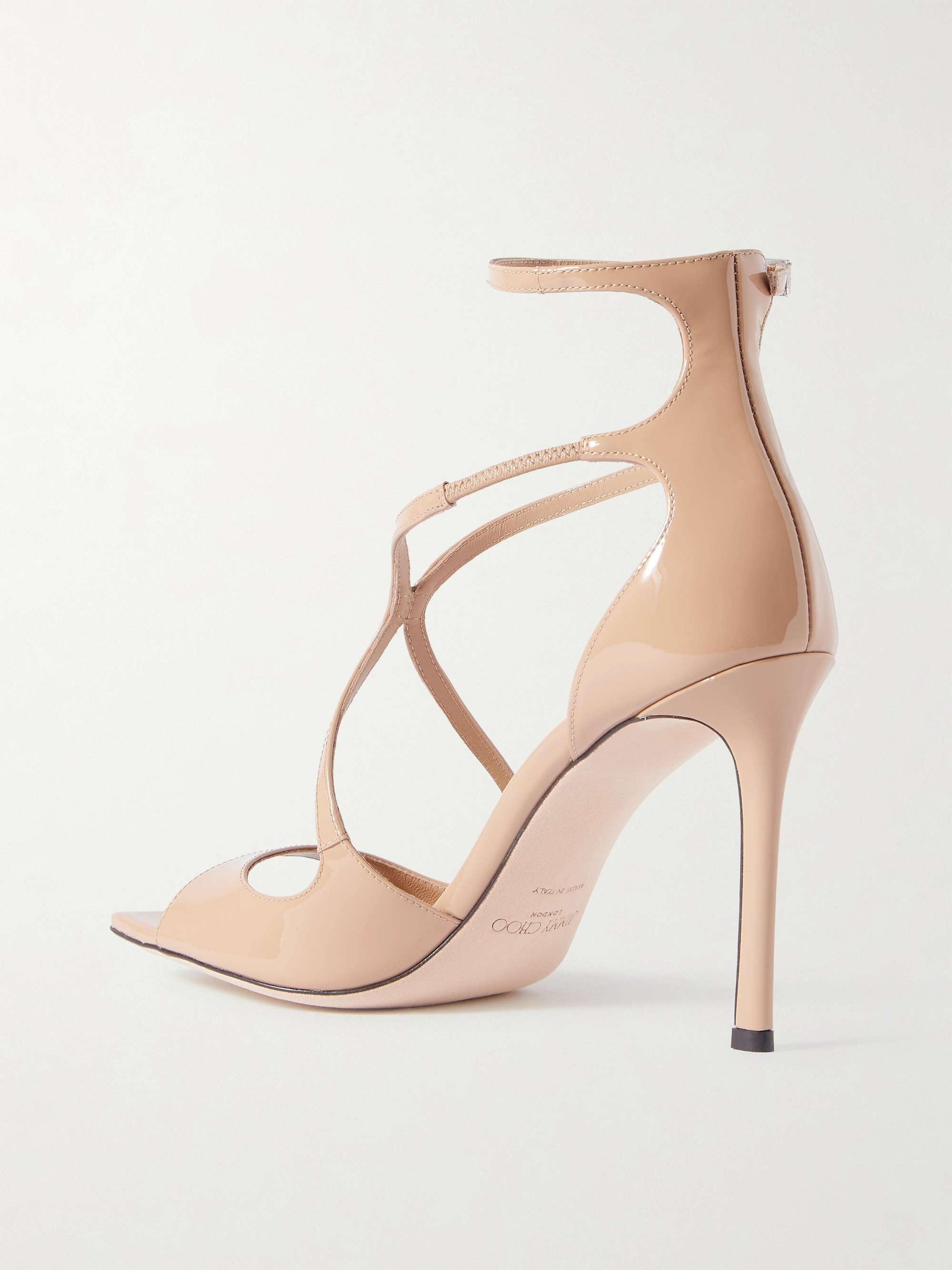 JIMMY CHOO صندل Azia من الجلد اللامع بكعب 95 مم