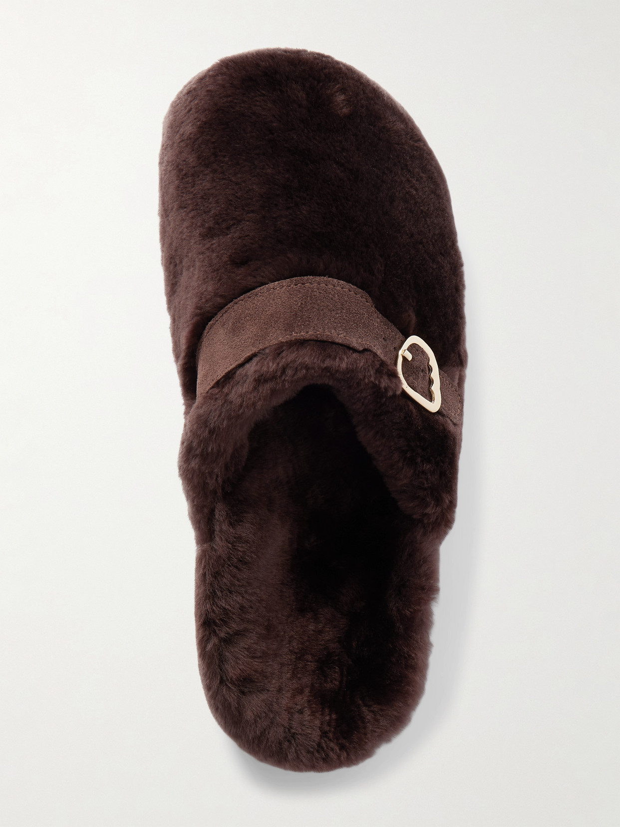 Ancient Greek Sandals Vasilitsa Buckled Shearling Clogs In Brown