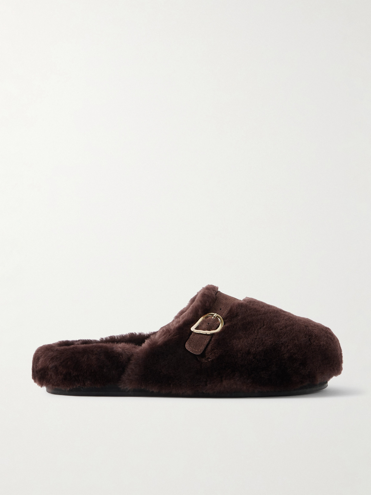 Ancient Greek Sandals Vasilitsa Buckled Shearling Clogs In Brown