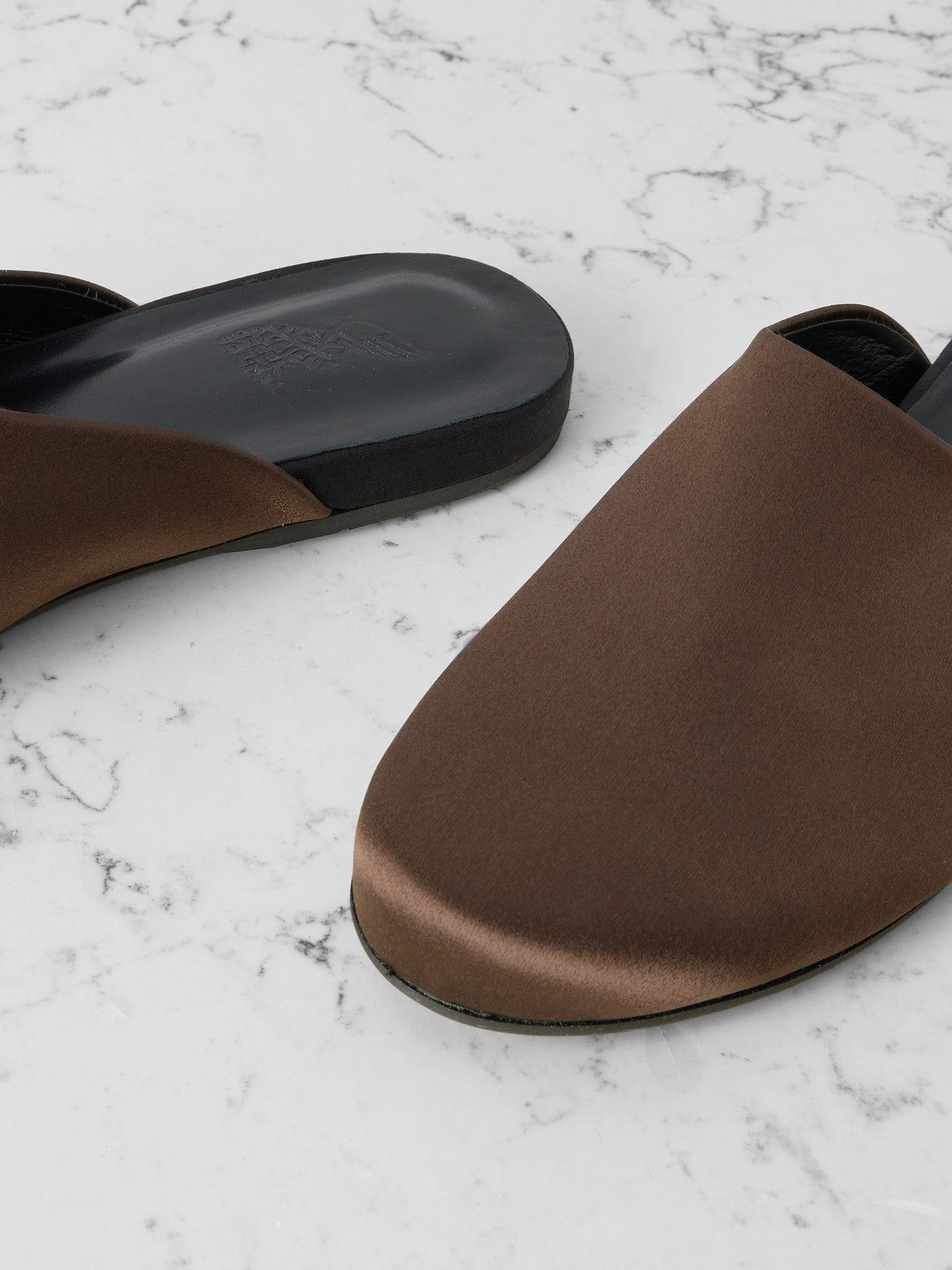 Ancient Greek Sandals The Slipper Satin Mules In Brown