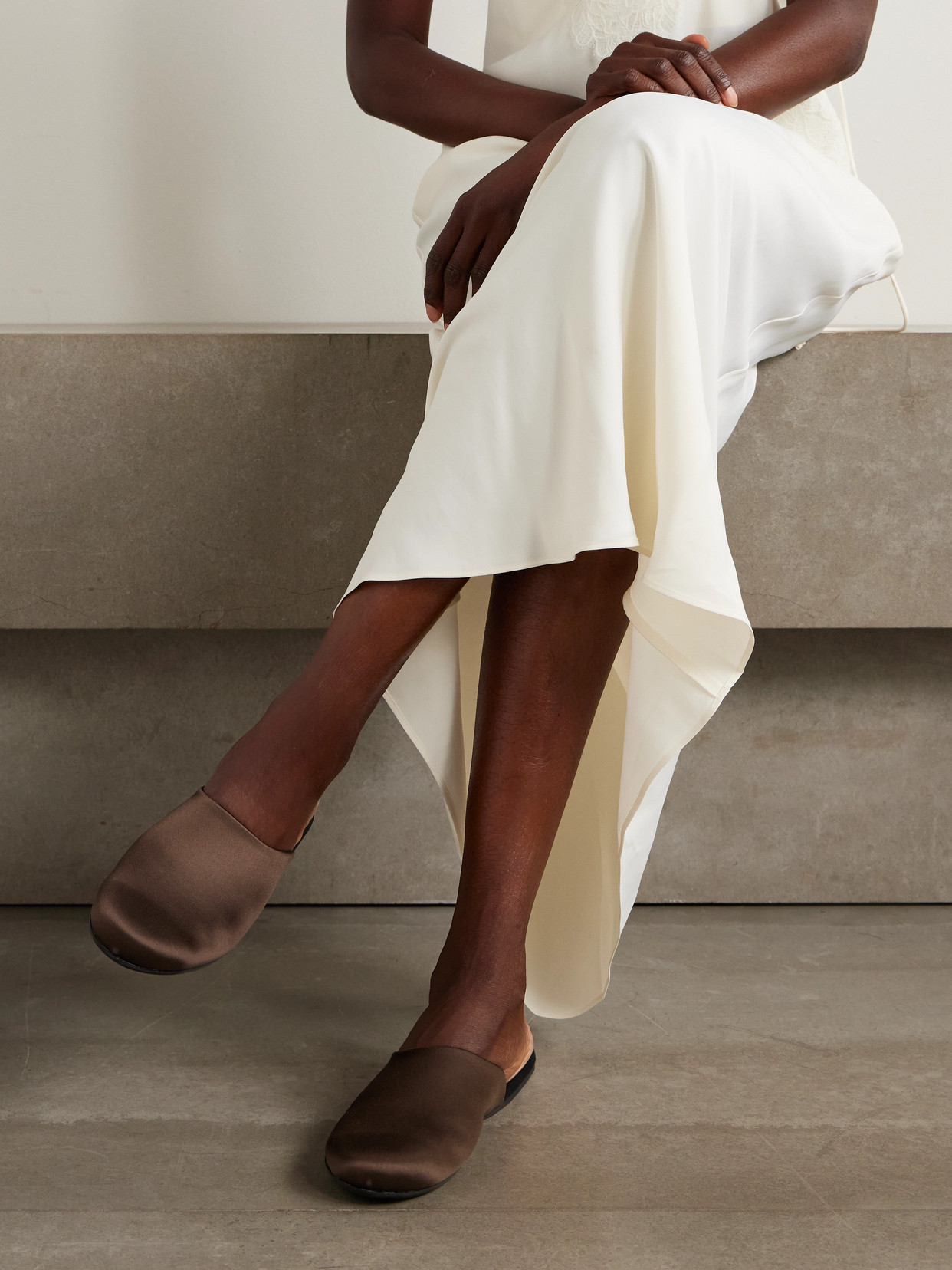 Ancient Greek Sandals The Slipper Satin Mules In Brown