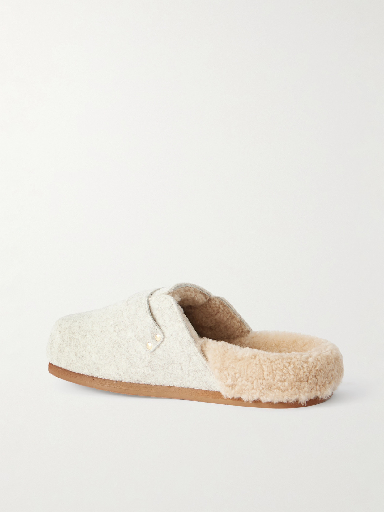Ancient Greek Sandals Vasilitsa Shearling-lined Felt Slippers In Neutral
