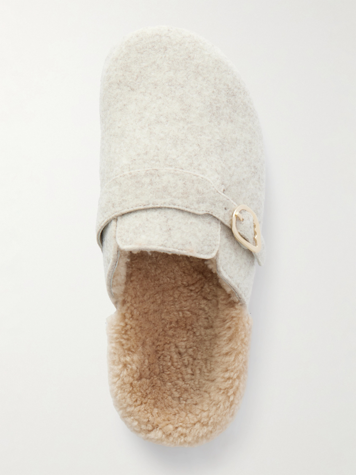 Ancient Greek Sandals Vasilitsa Shearling-lined Felt Slippers In Neutral