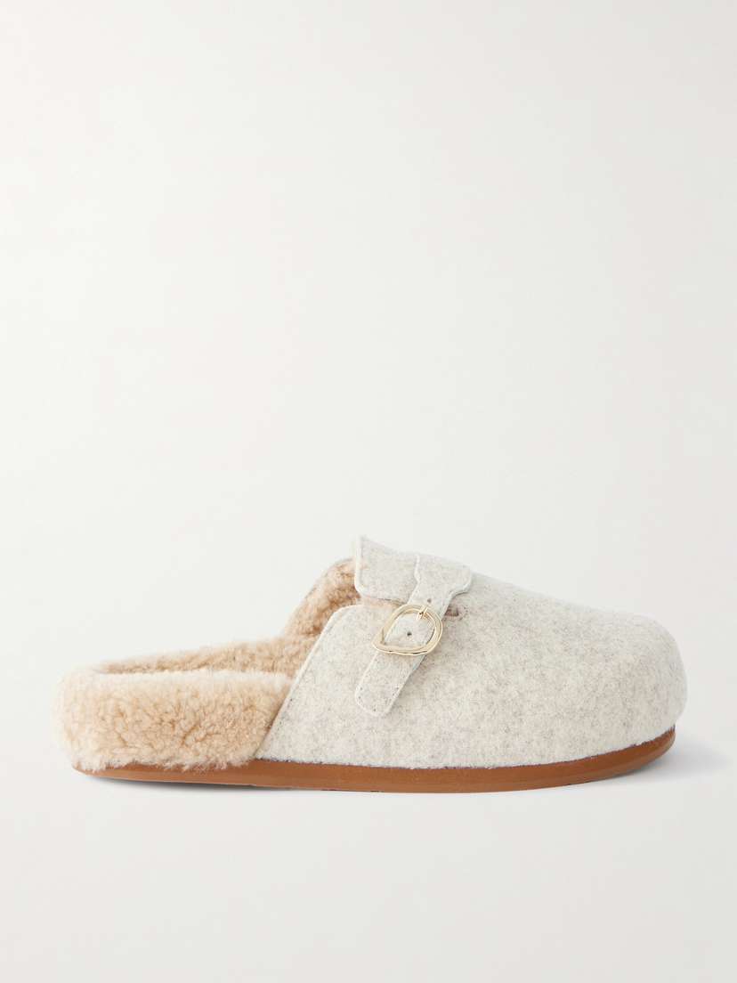Ancient Greek Sandals Vasilitsa Shearling-lined Felt Slippers