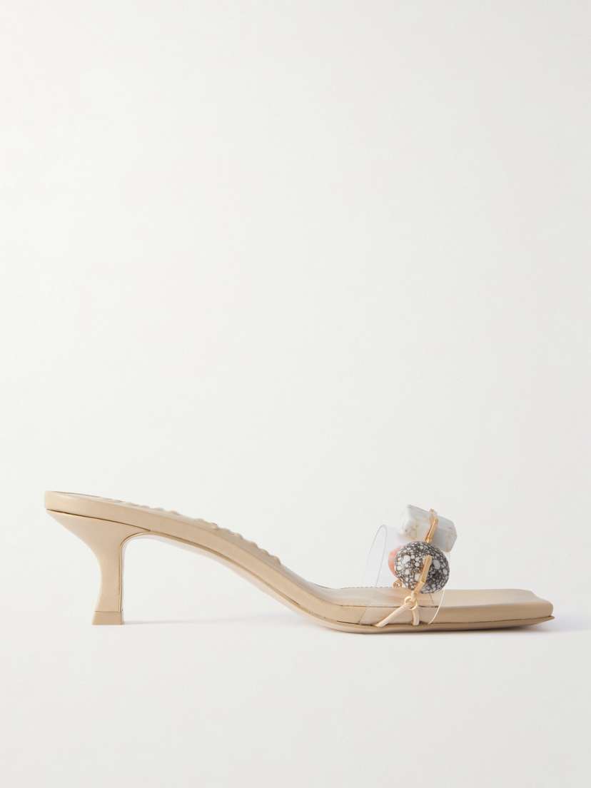 Cult Gaia Laguna Stone-embellished Pvc Mules