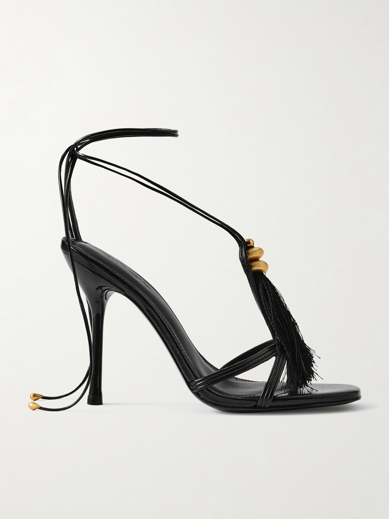 Cult Gaia Farah Embellished Leather Sandals In Black