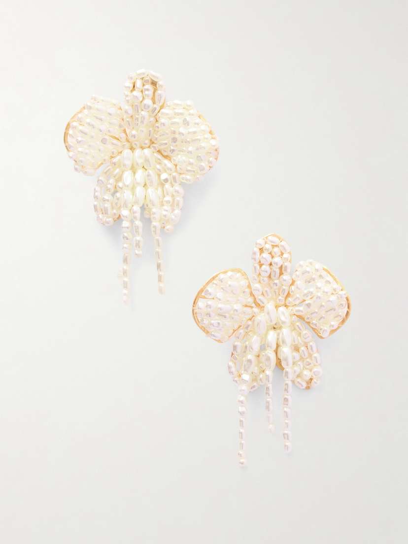 Cult Gaia Amina Gold-tone Faux Pearl Earrings