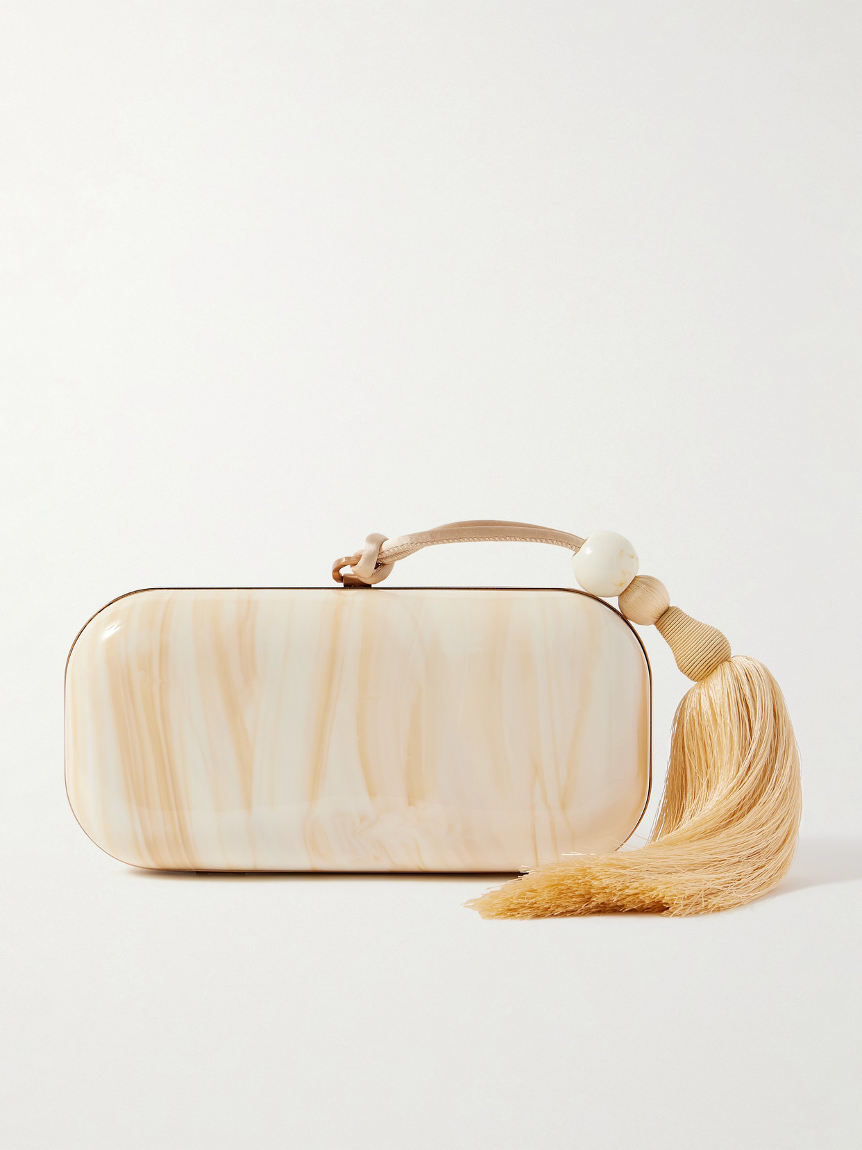 Cult Gaia Yasmin Tasseled Resin Clutch In Neutral