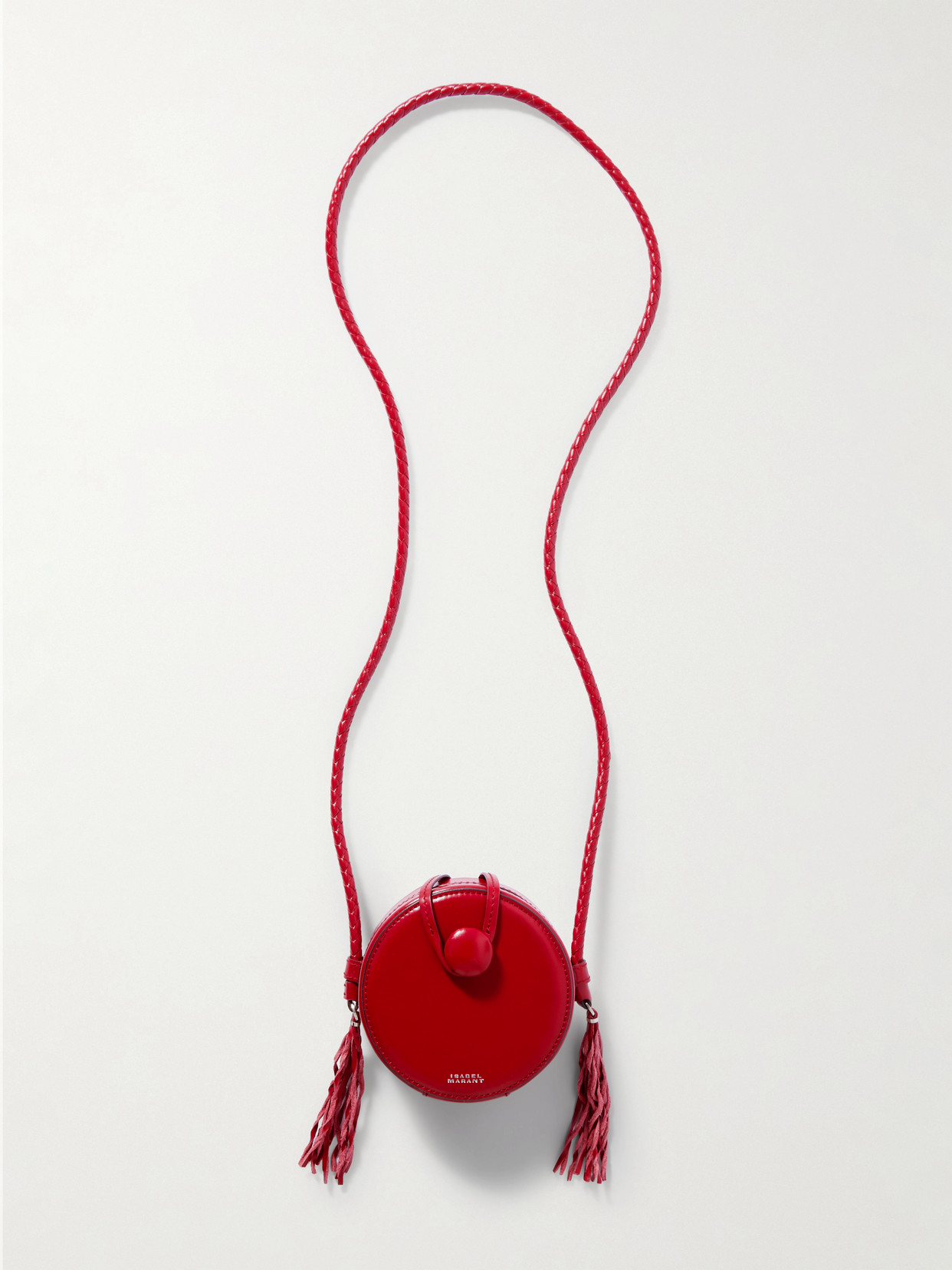 Isabel Marant Houna Tasseled Leather Shoulder Bag In Red