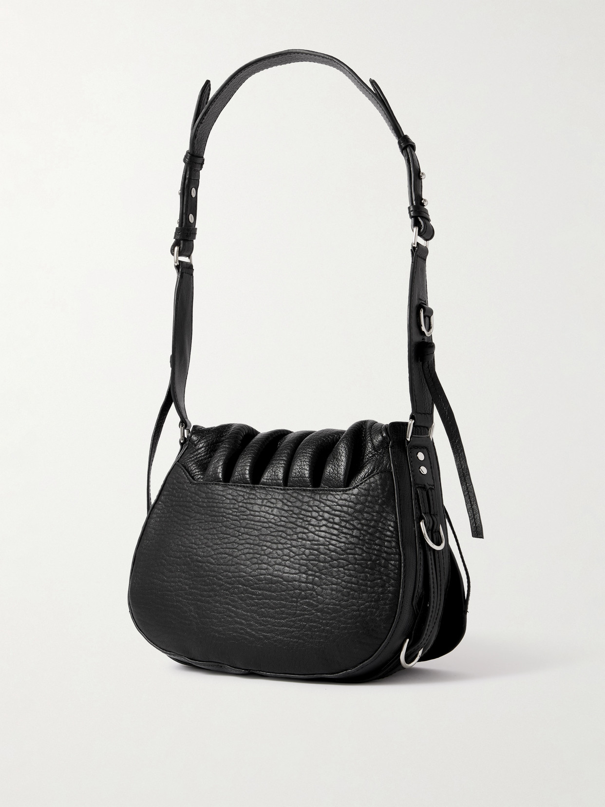 Isabel Marant Bolton Embellished Tasseled Textured-leather Shoulder Bag In Black