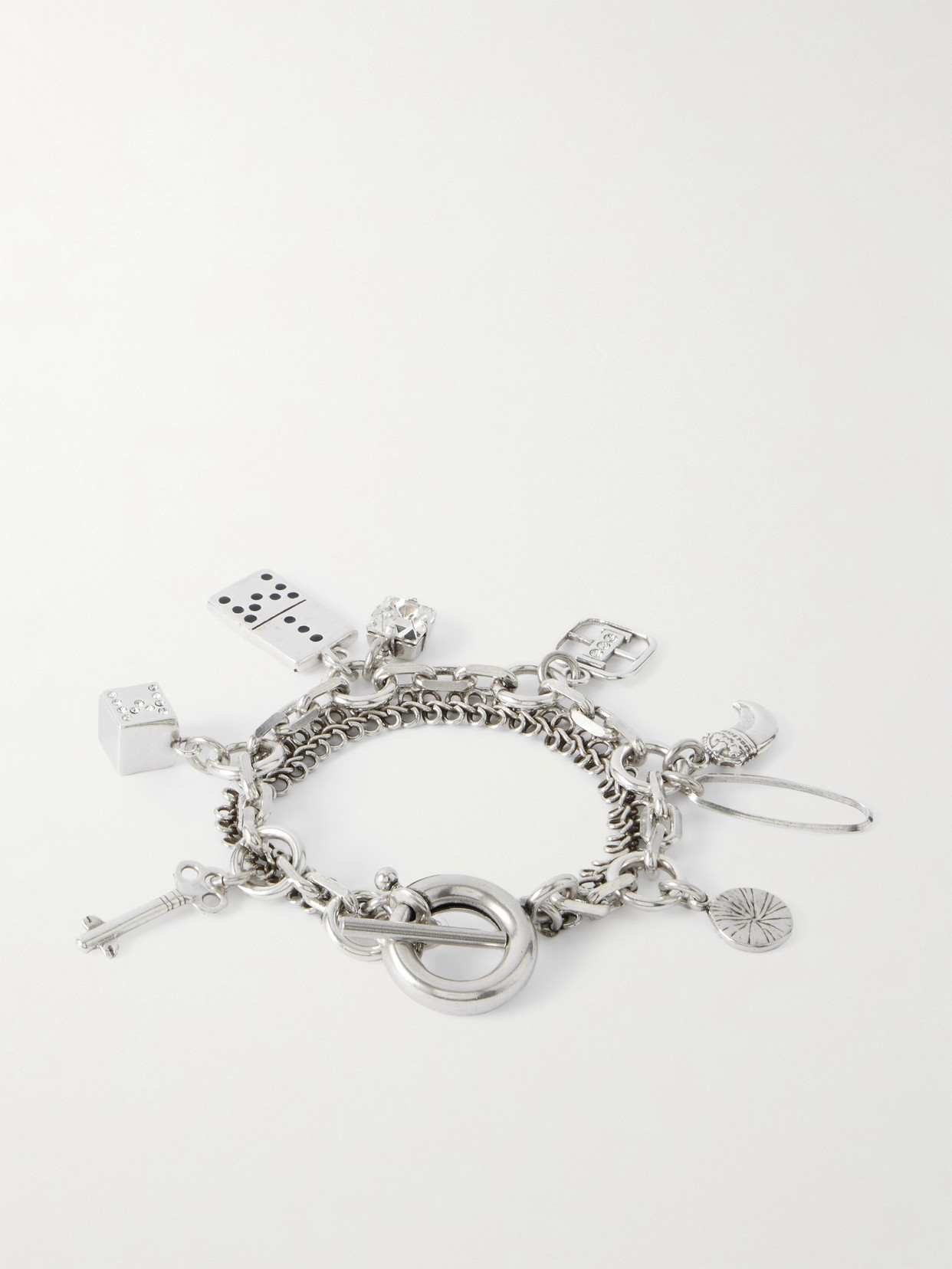 Isabel Marant Crystal-embellished Silver-tone Bracelet In Metallic