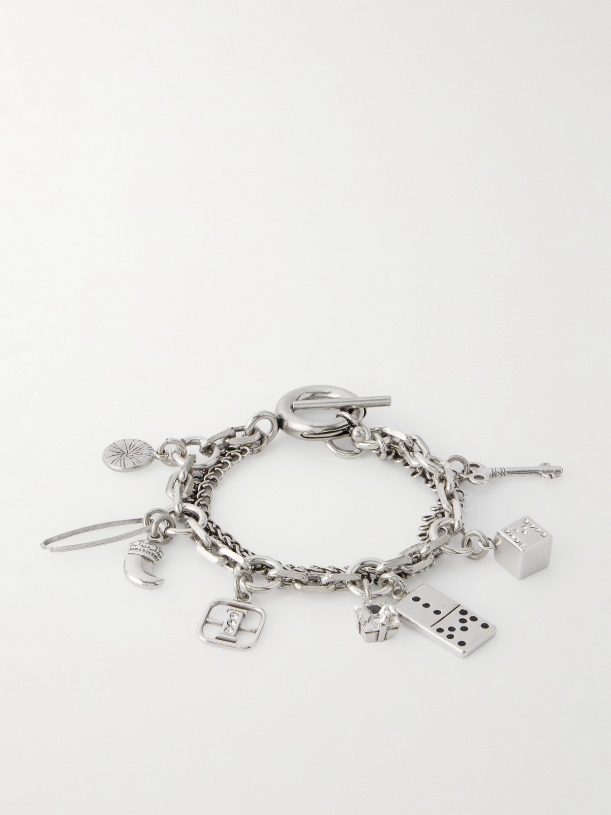 Isabel Marant Crystal-embellished Silver-tone Bracelet In Metallic