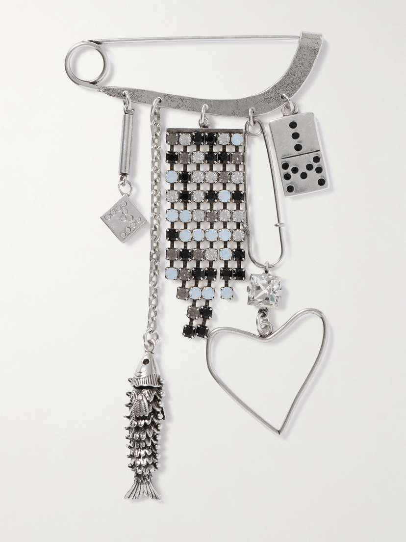Isabel Marant Abby Crystal-embellished Silver-tone Brooch