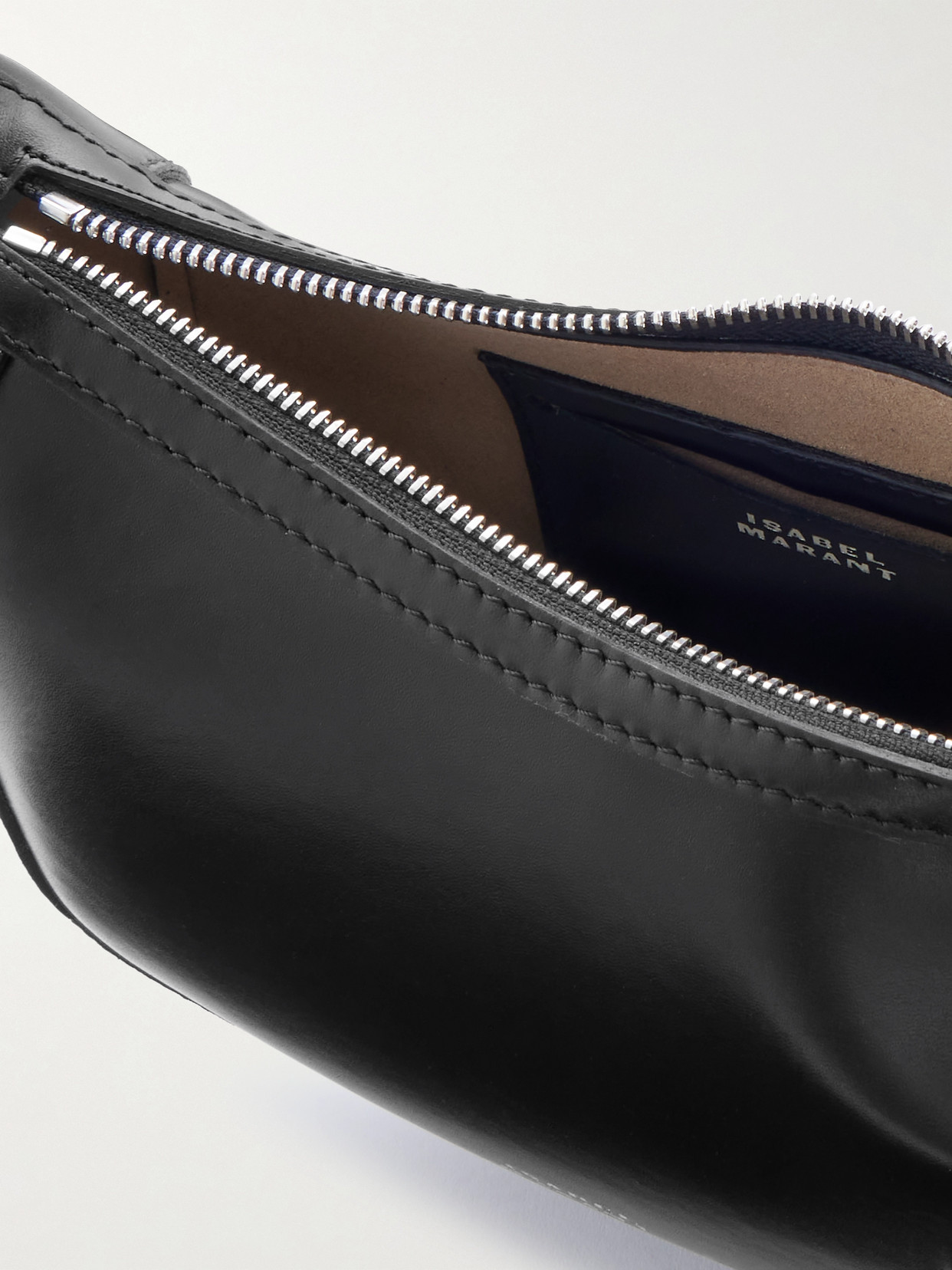 Isabel Marant Oskan Moon Studded Leather Shoulder Bag In Black