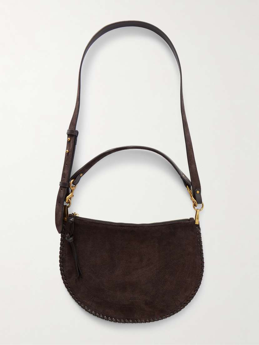 Isabel Marant Oskan Soft Zipped Leather-trimmed Suede Shoulder Bag