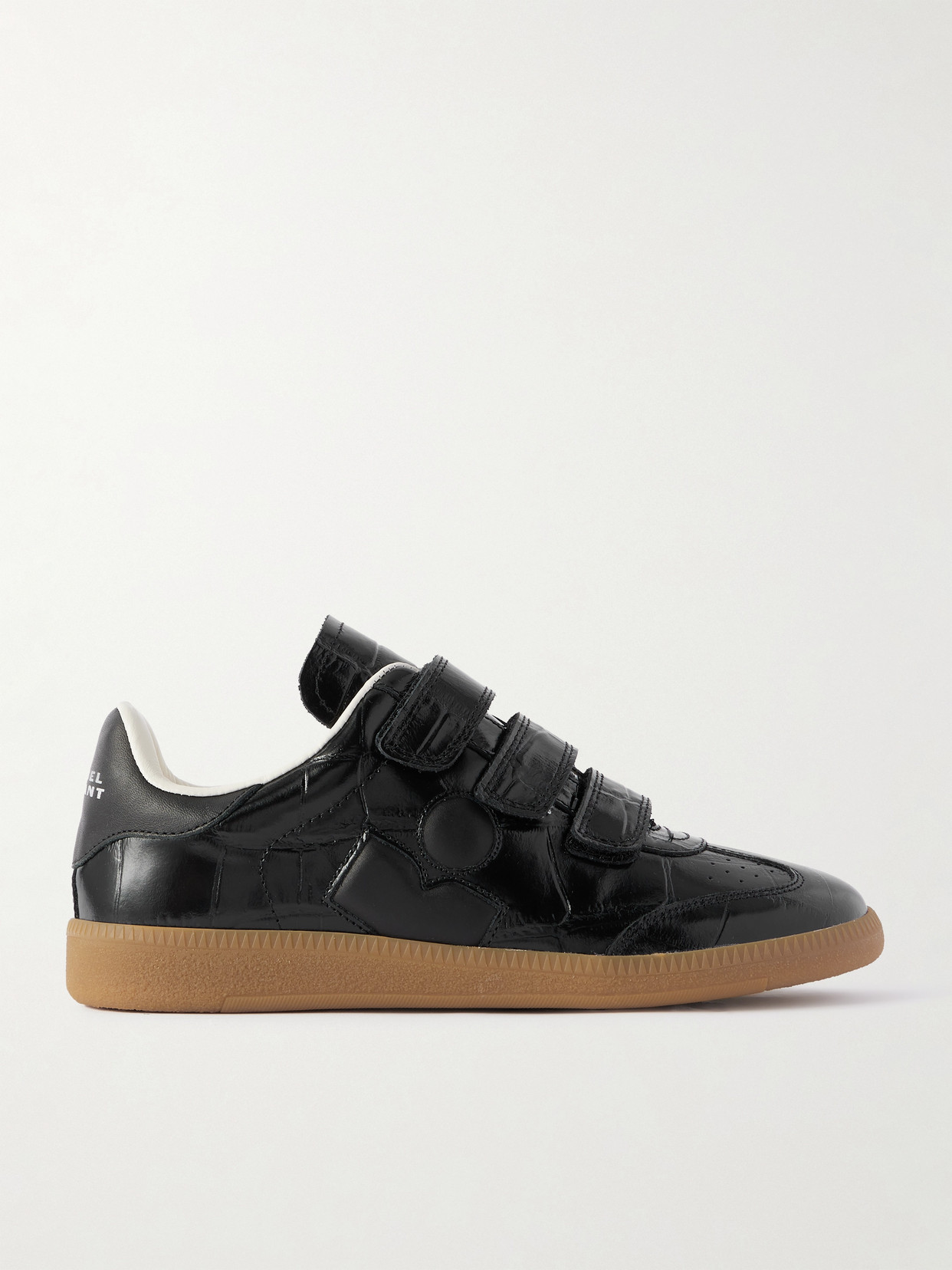 Isabel Marant Beth Croc-effect Leather Sneakers In Black
