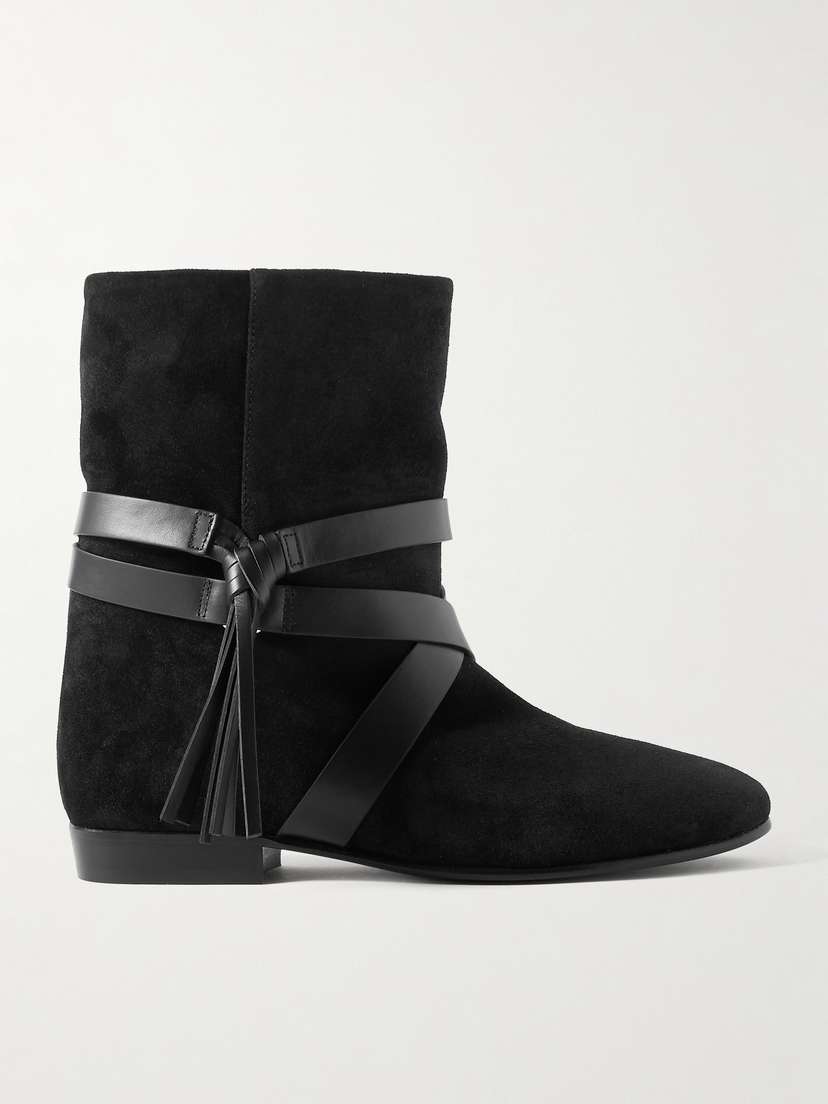 Isabel Marant Rejen Leather-trimmed Suede Ankle Boots