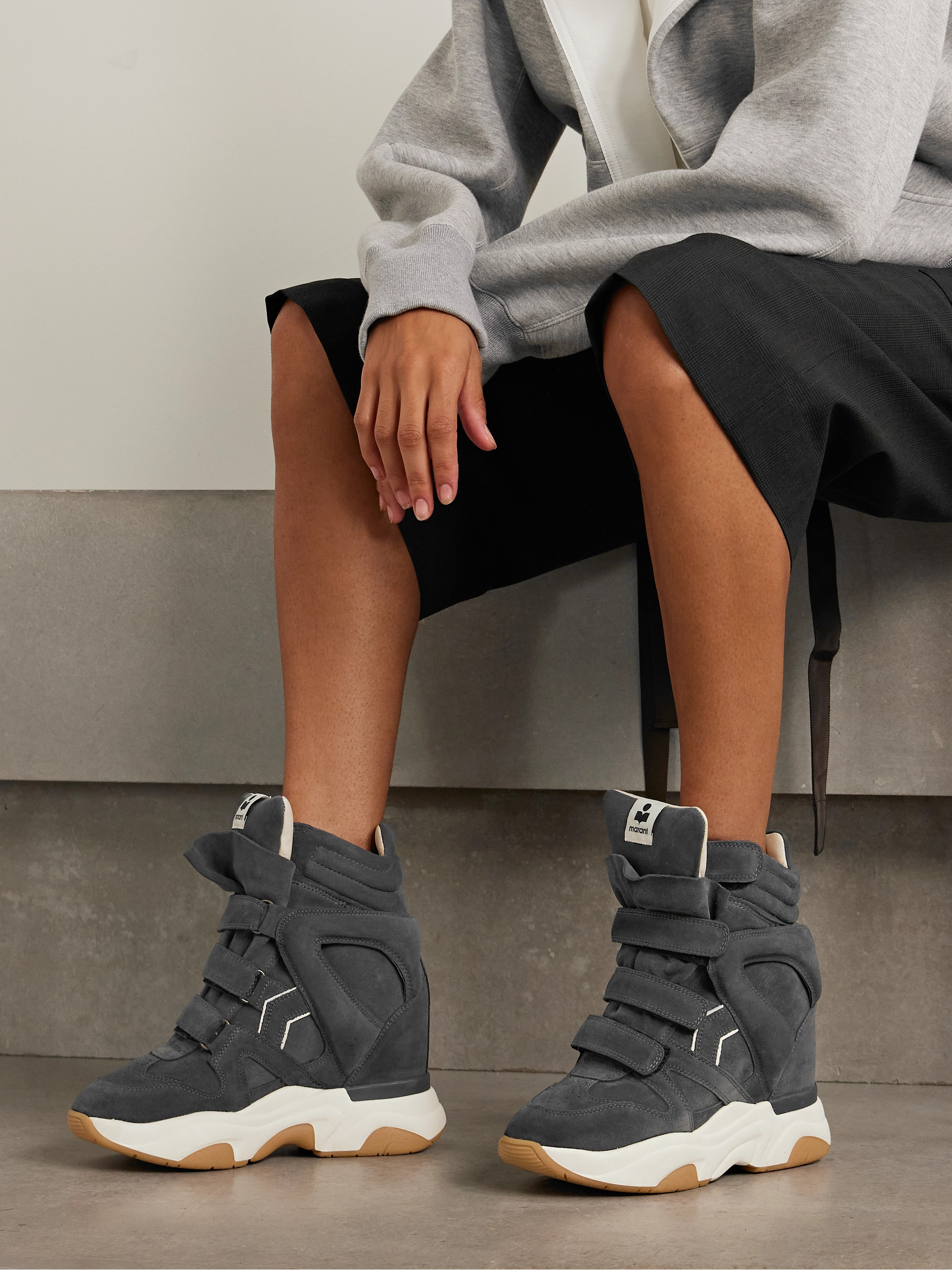 Isabel Marant Balskee suede high-top wedge sneakers