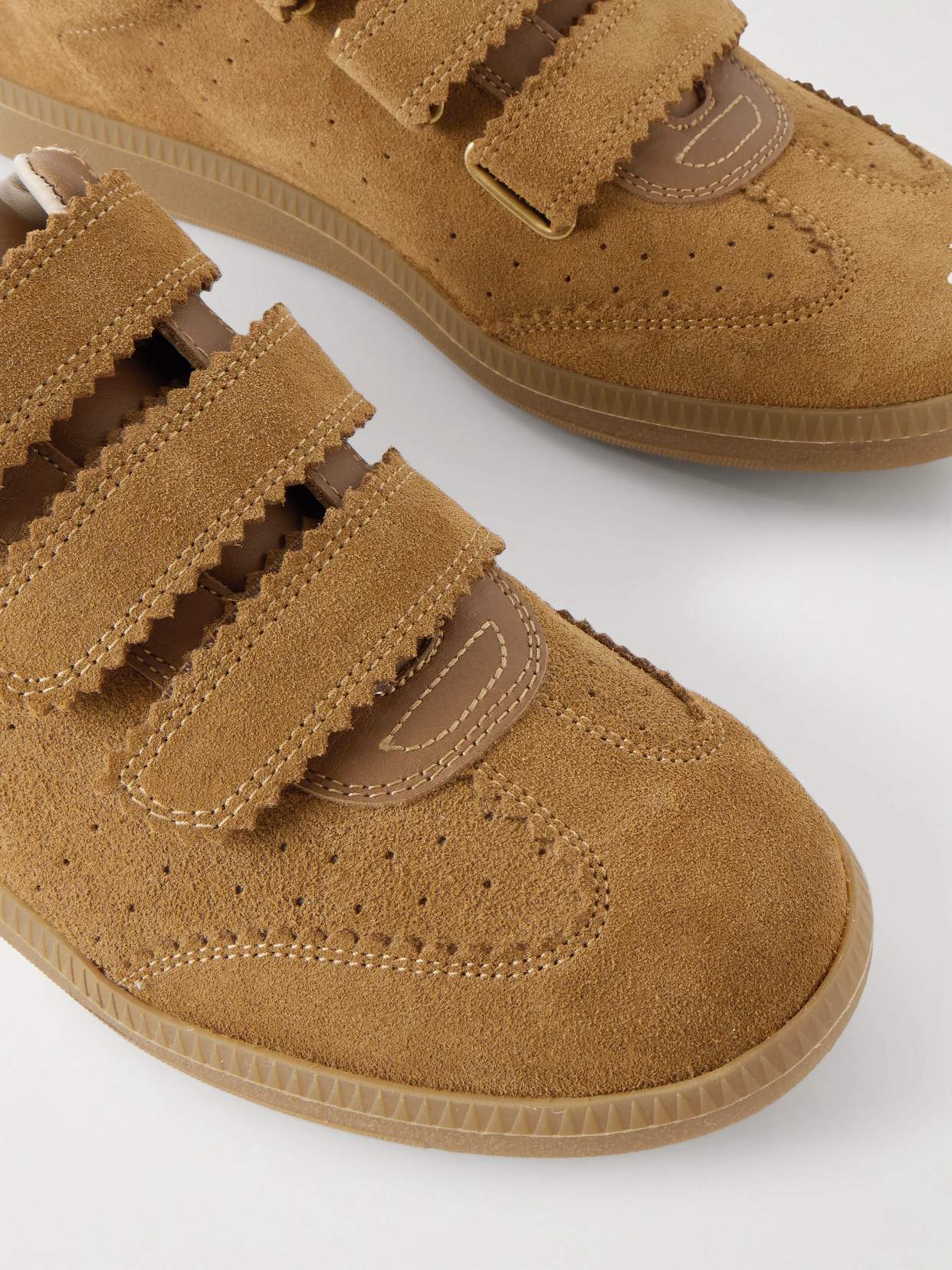 Isabel Marant Beth Leather-trimmed Suede Sneakers In Brown