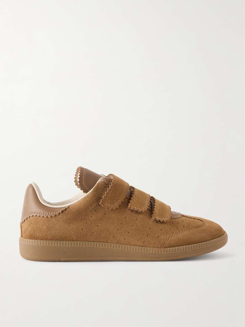 Isabel Marant Beth Leather-trimmed Suede Sneakers