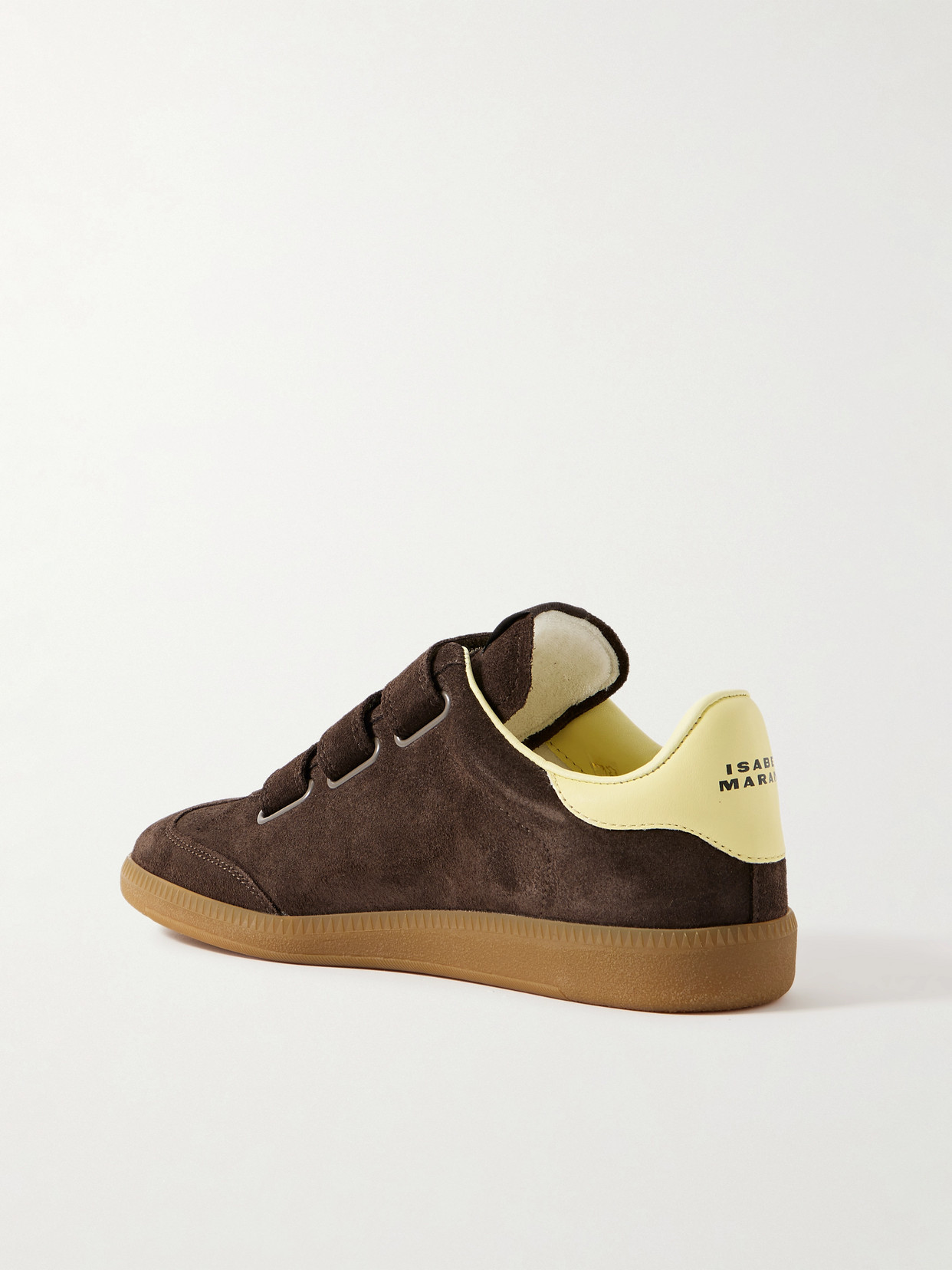 Isabel Marant Beth Leather-trimmed Suede Sneakers In Brown