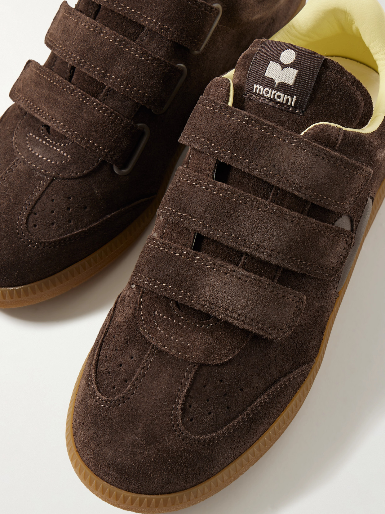 Isabel Marant Beth Leather-trimmed Suede Sneakers In Brown